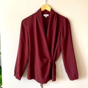 Beautiful Burgundy Wilfred Wrap Blouse